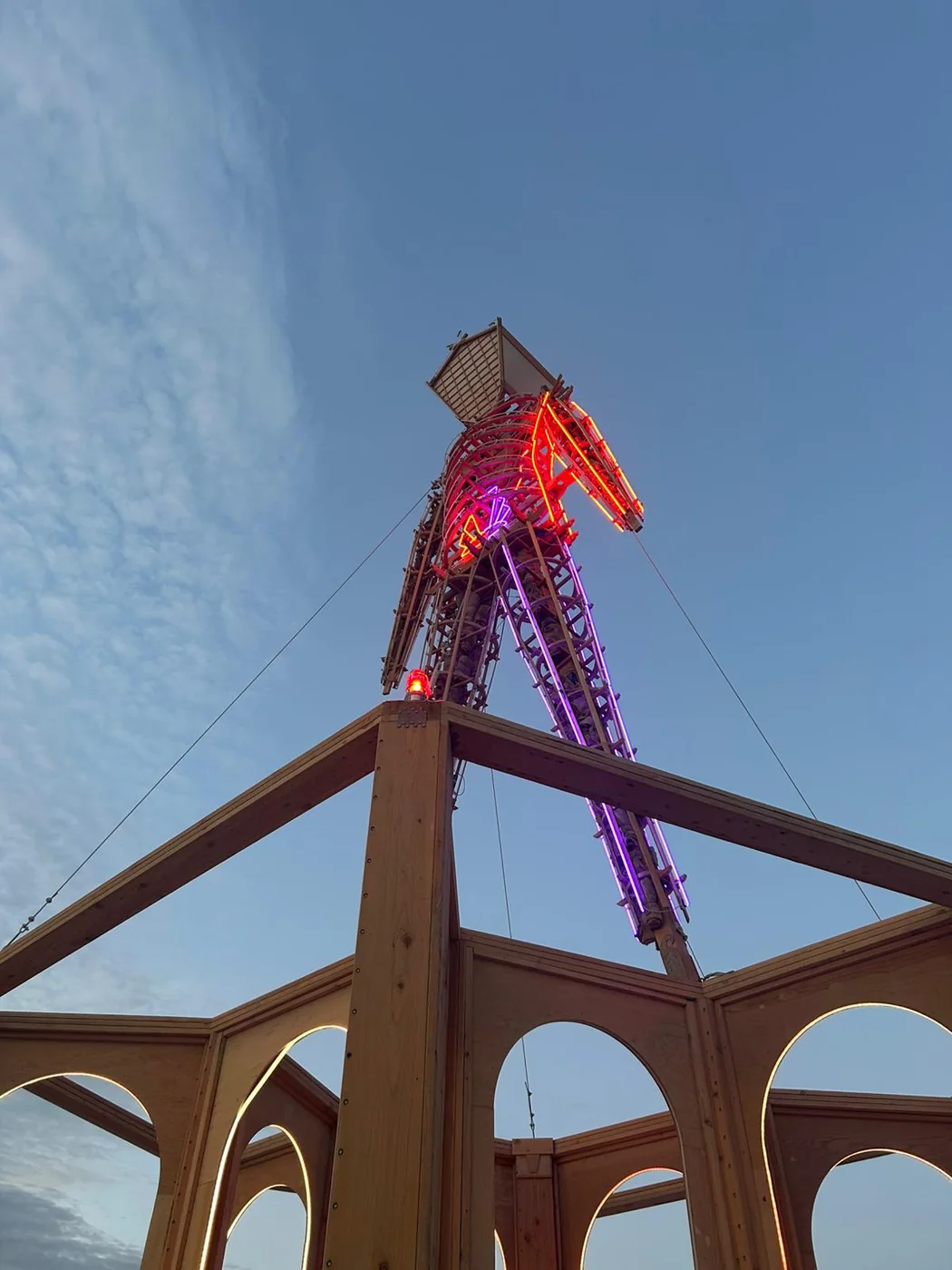 The Man standing in the dusk at Black Rock City